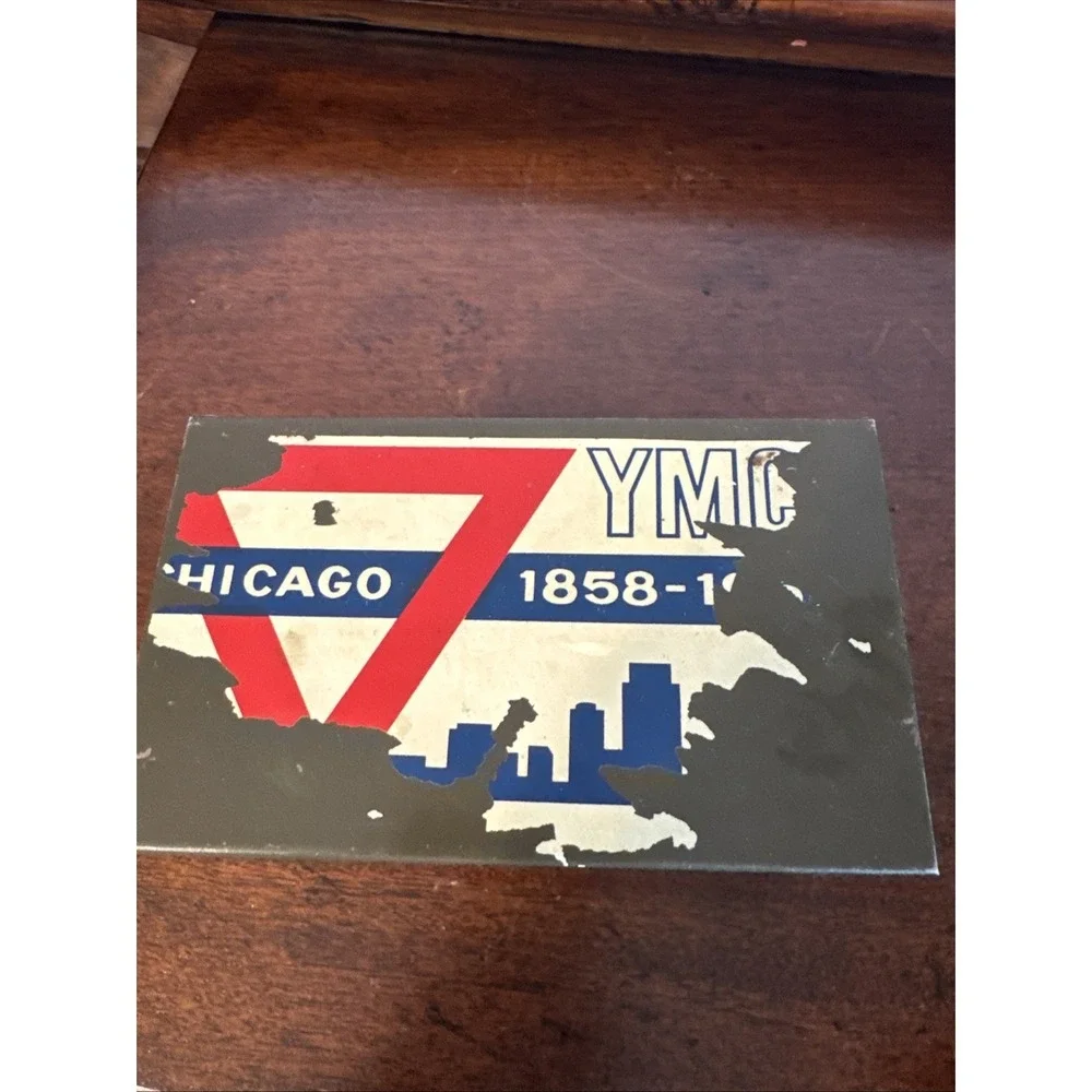 VTG 1858-19?? Chicago YMCA SCHOOLS Chicago, Illinois Metal Storage File Box